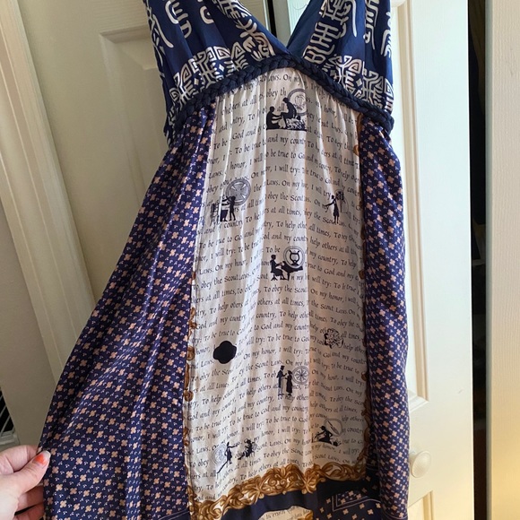 Super Lucky Cat Dress M braided waist Sleeveless - Picture 7 of 8